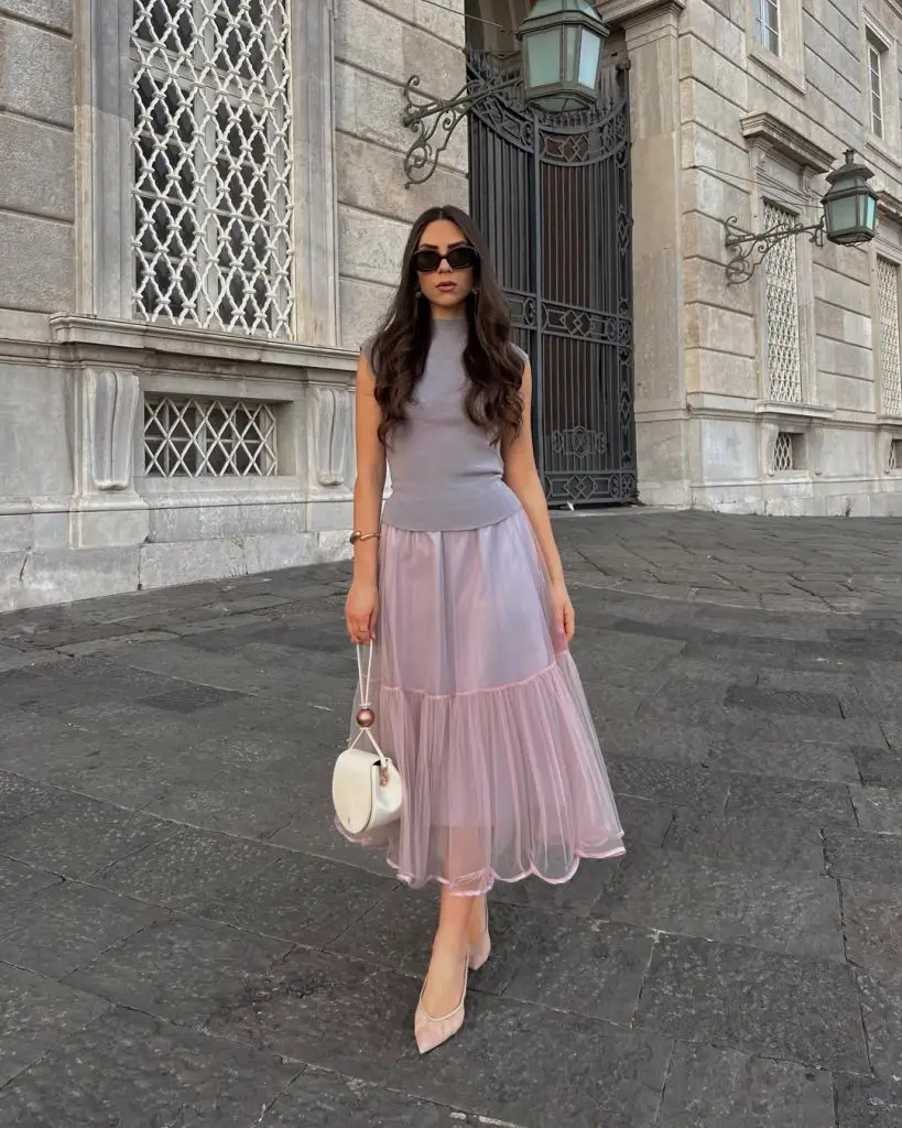 tulle skirt for spring outfits inspo