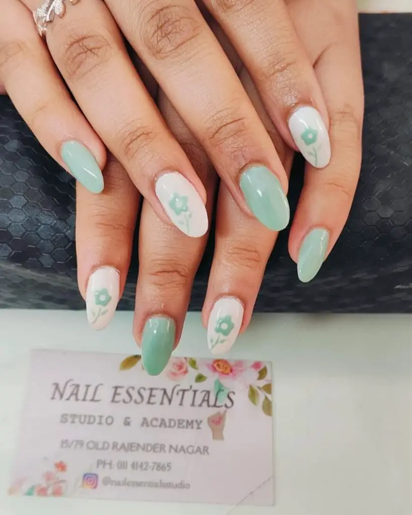 simple mint nail designs