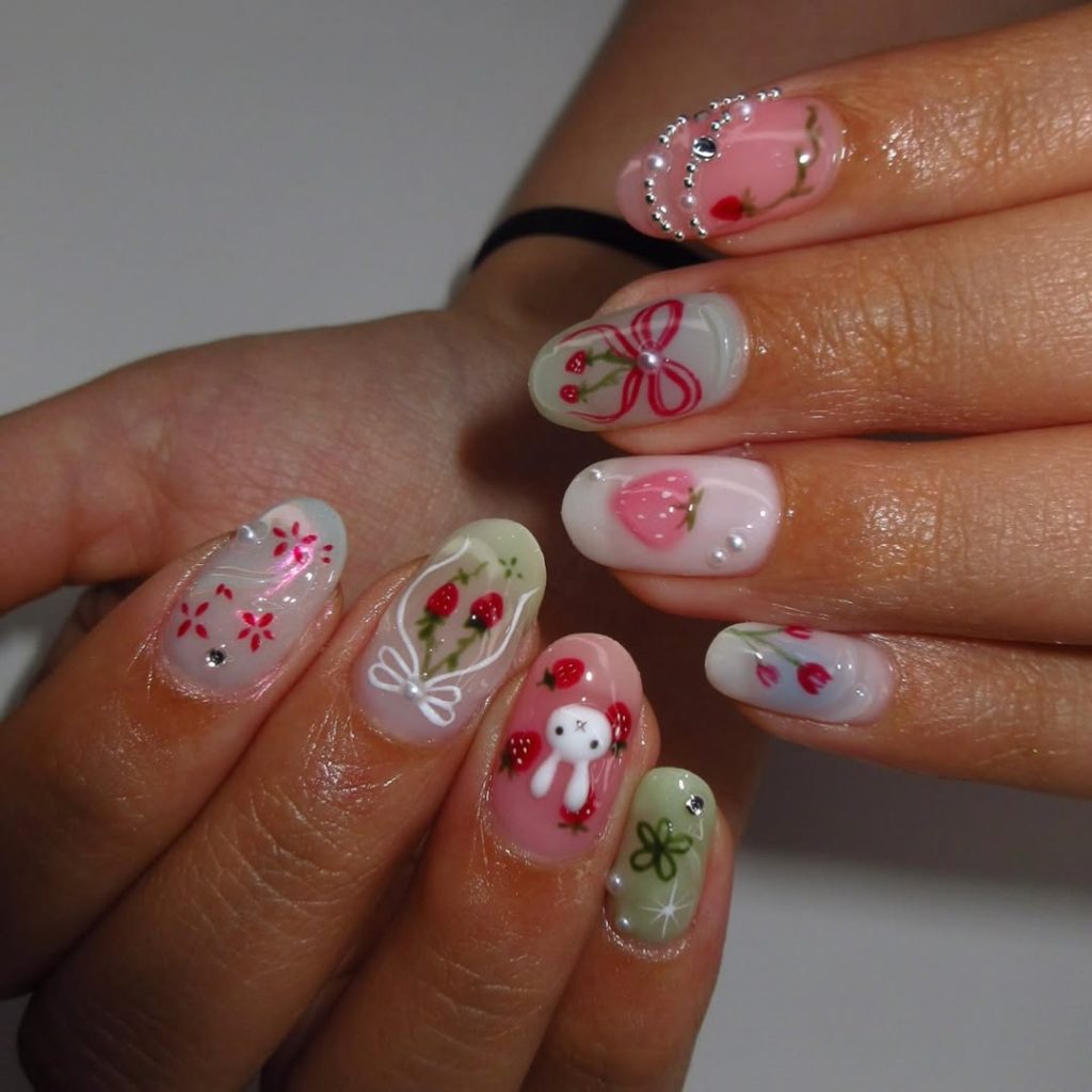 miffy mint nail designs