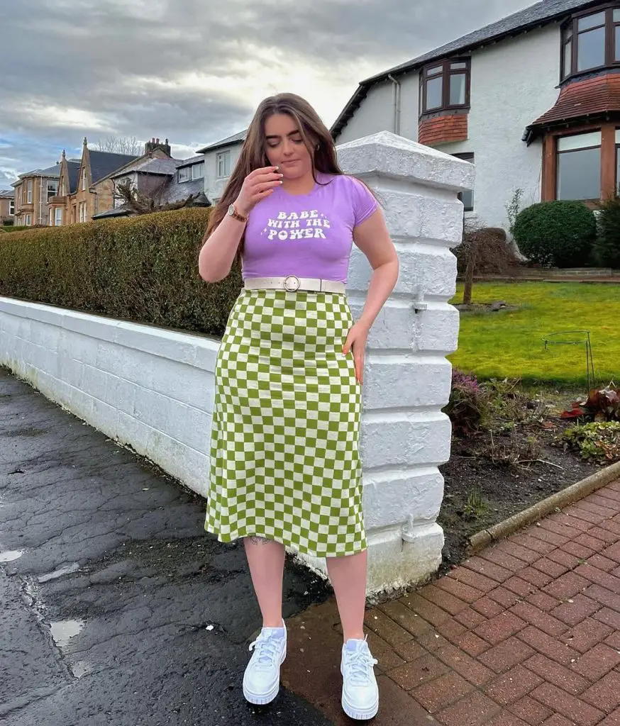 plaid skirt and tees spring outfit inspo