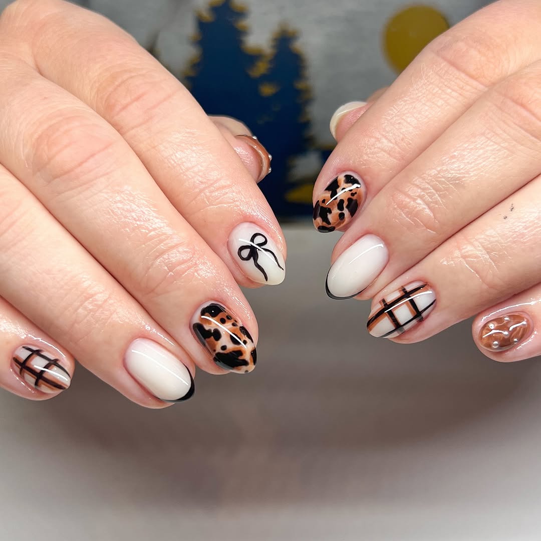 tortoishell ribbon nails