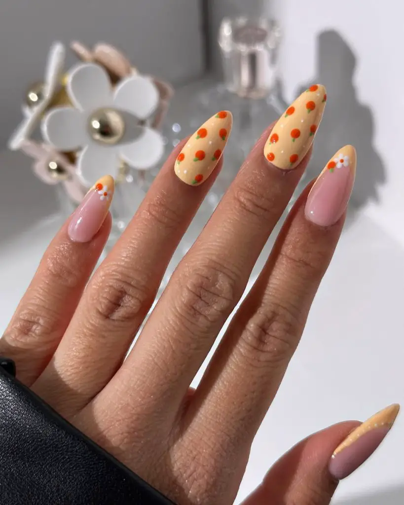 yellow butter nail designs for spring