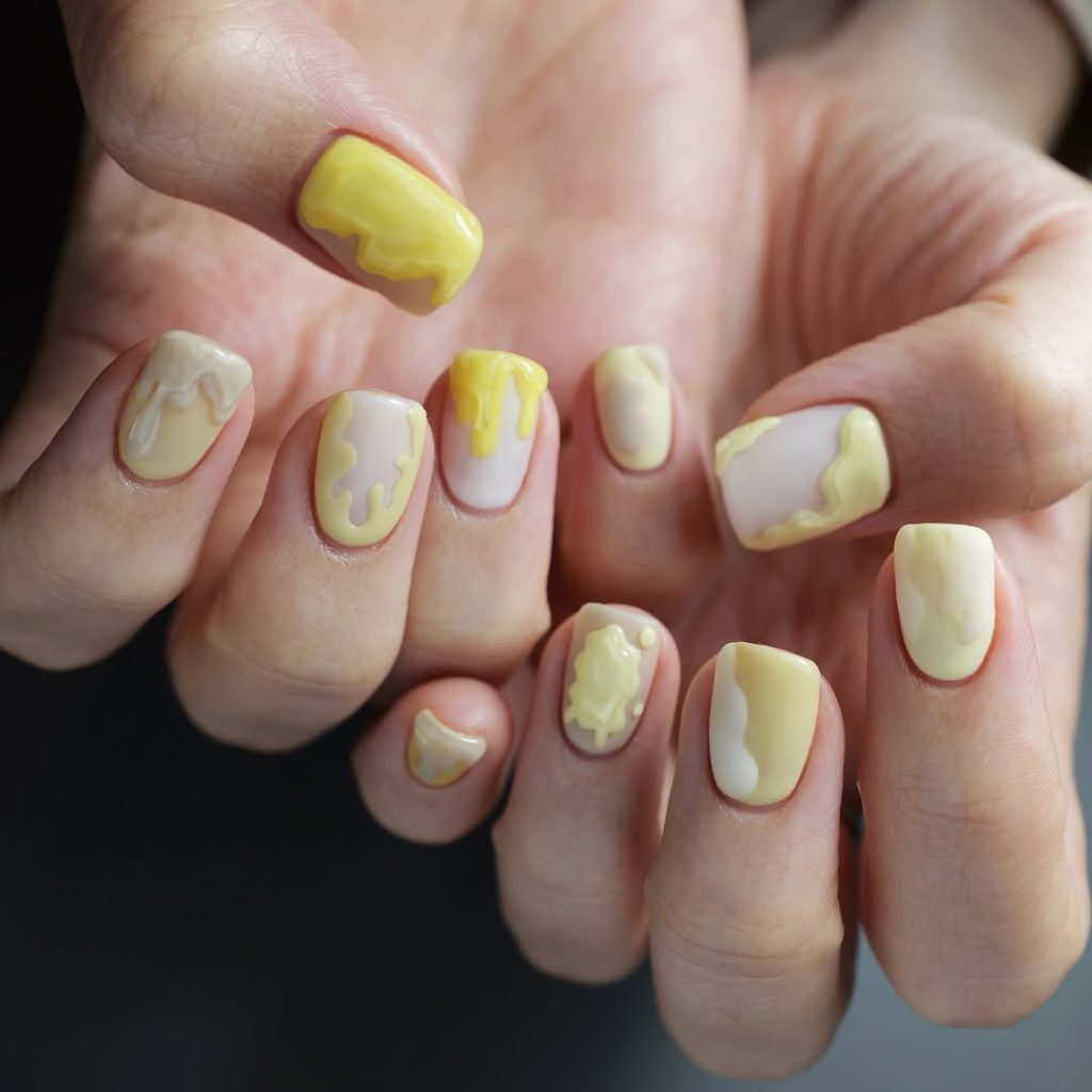 yellow butter nail designs