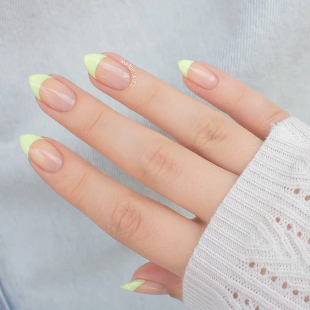 yellow frech nails for spring