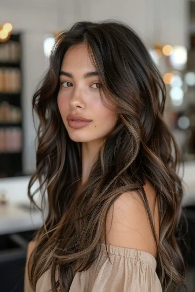 balyage espresso hair color for summer 2025