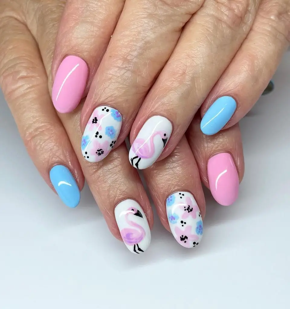 Darling flamingoes nails