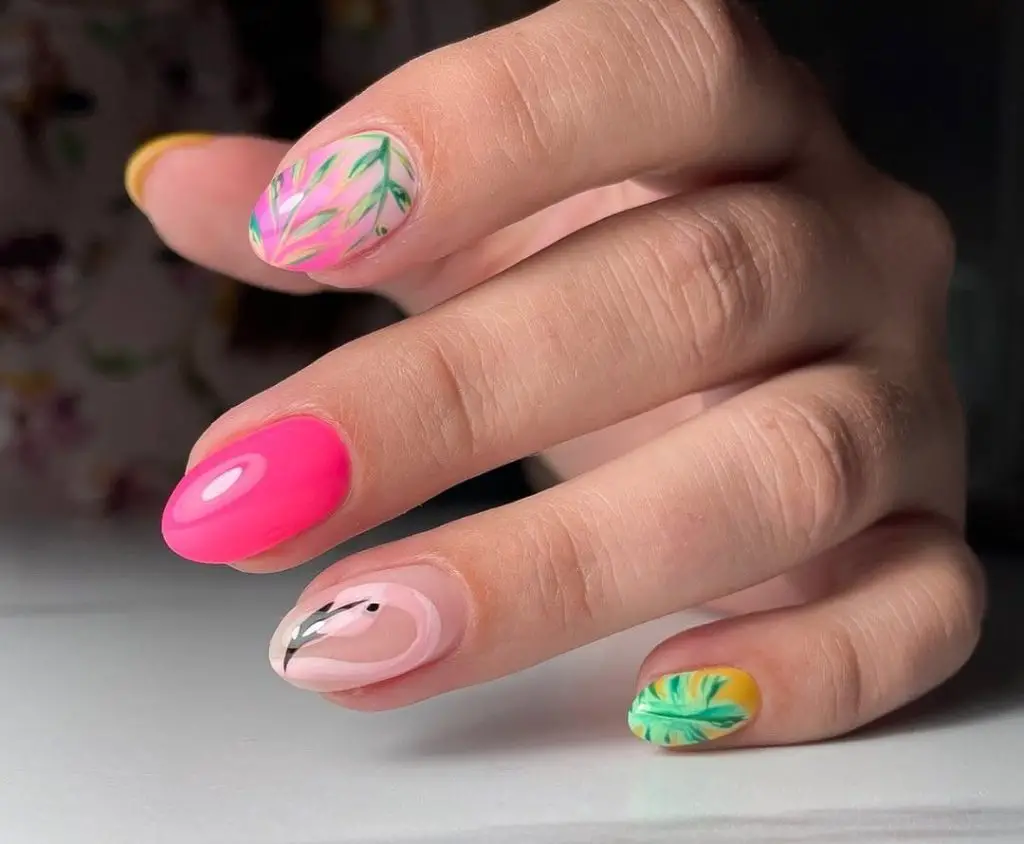 flamingo nail ideas