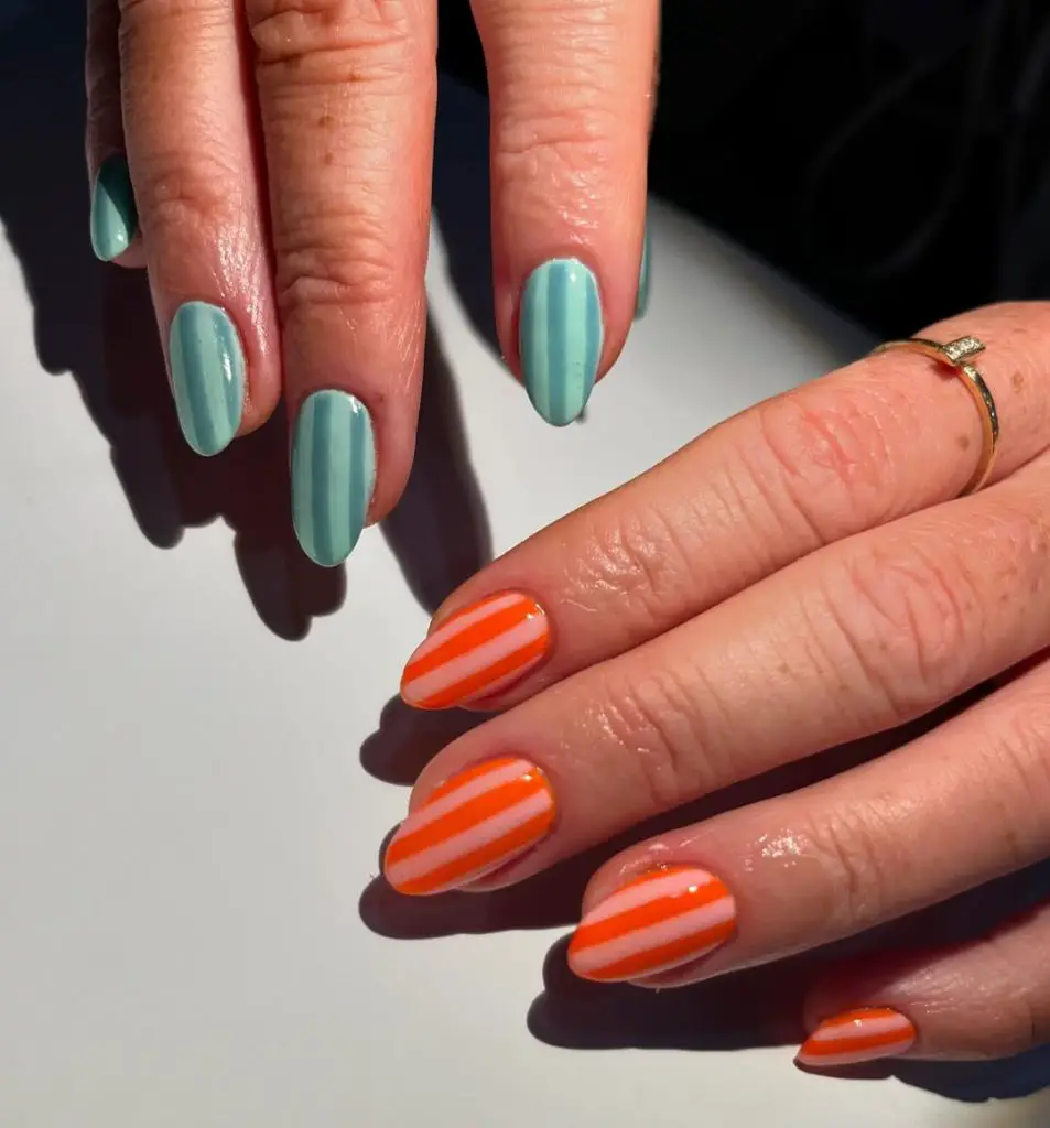 Stripe nails for summer 2025