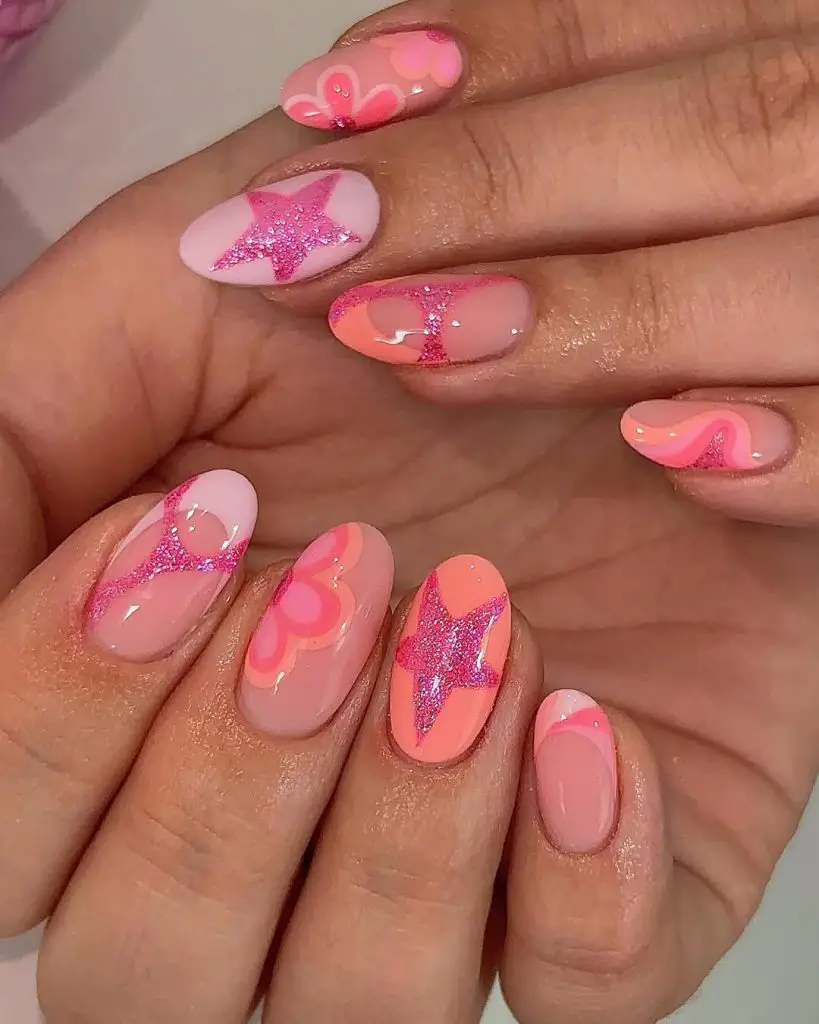 glitter festival nails