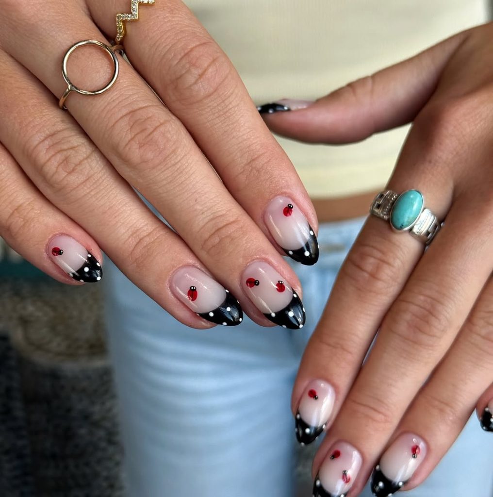 lady bugs nail art for Summerfest nails