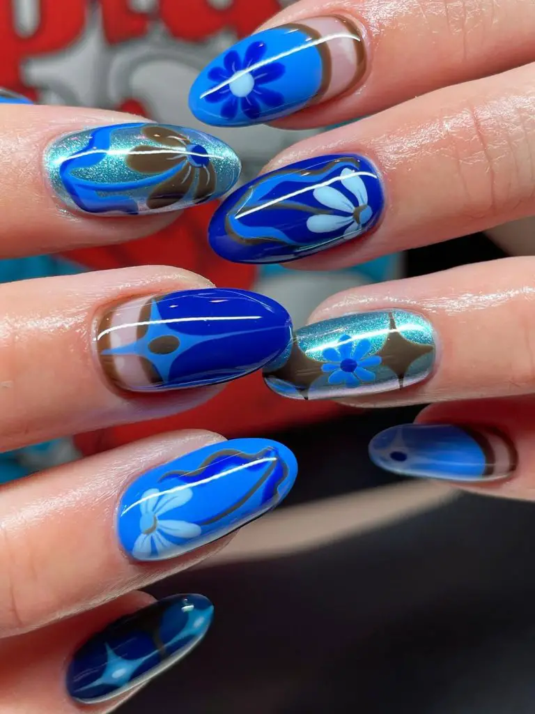 blue summer nail art