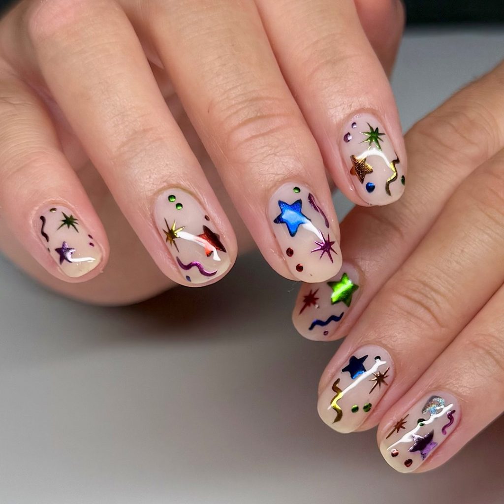 Chrome confetti mani