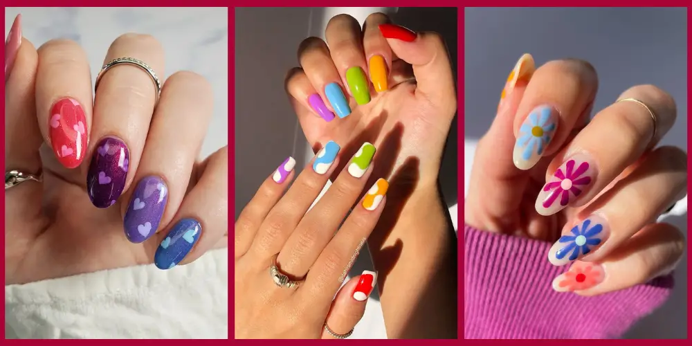 summer skittles nail art