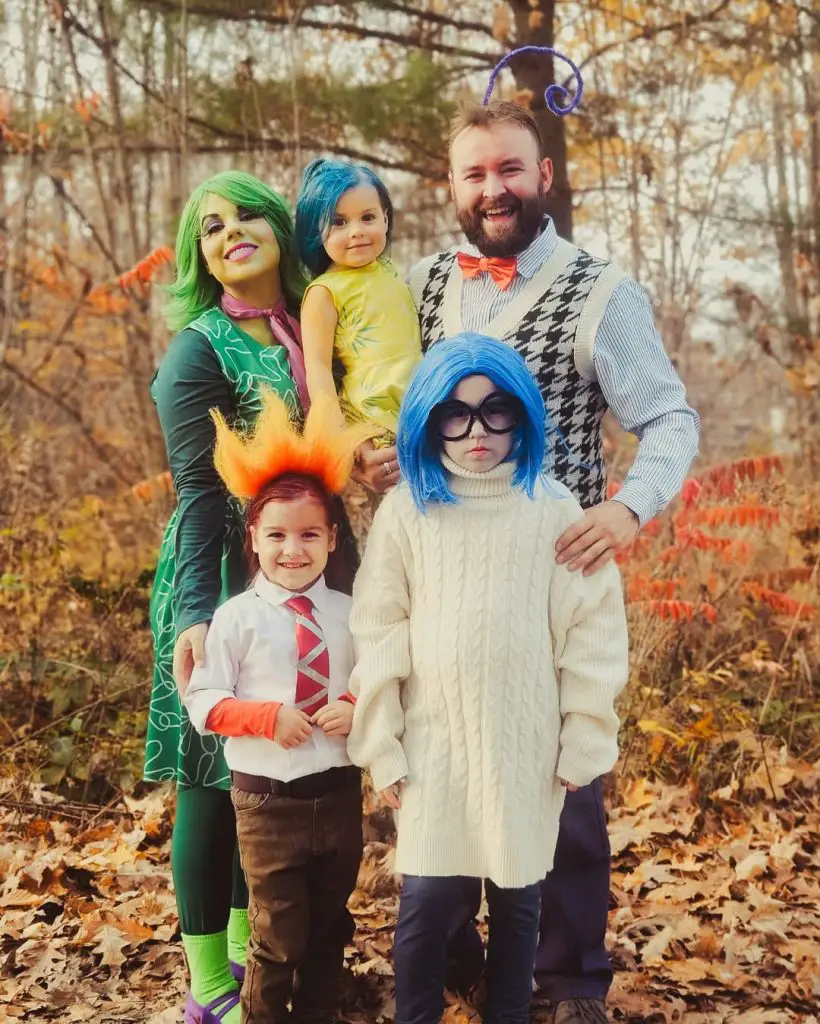 Inside out inspired halloween costume for family 