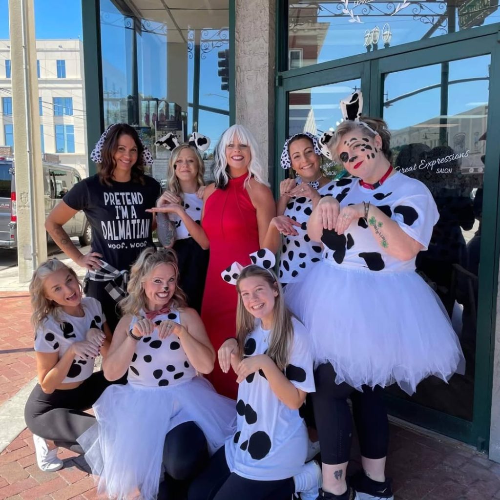 cruella and dalmatian costume halloween group