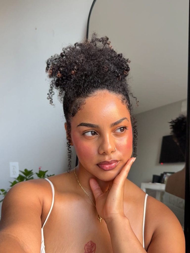 Messy Bun Curly Hairstyle Inspo