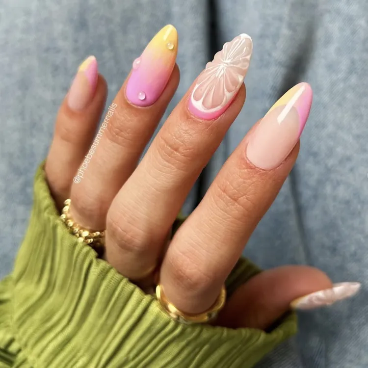 summer sunset fresh nails