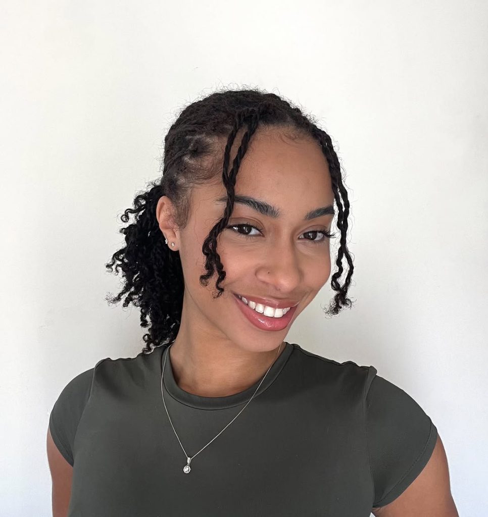 ponytail and curly strand bang curly hairstyle