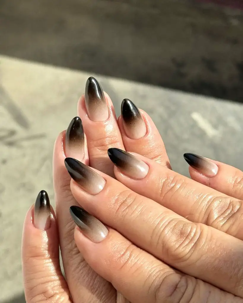 Ombre black nail ideas