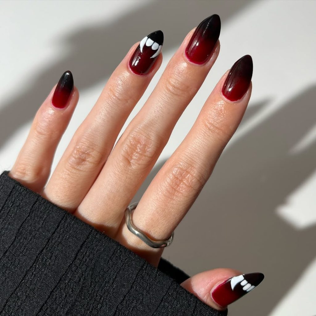Ombre vamp nails for halloween