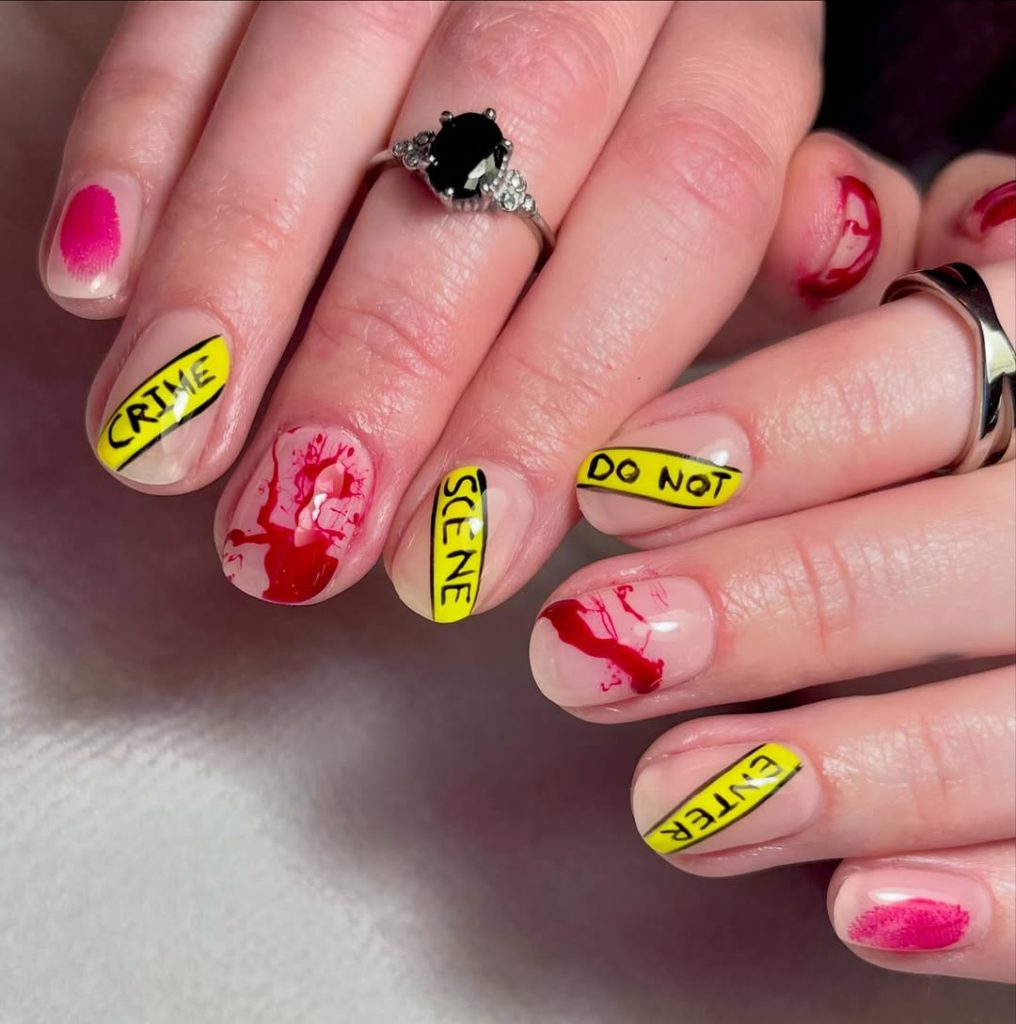 🩸Crime Scene nail ideas