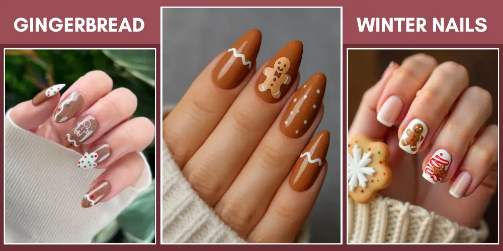 gingerbread mani nails