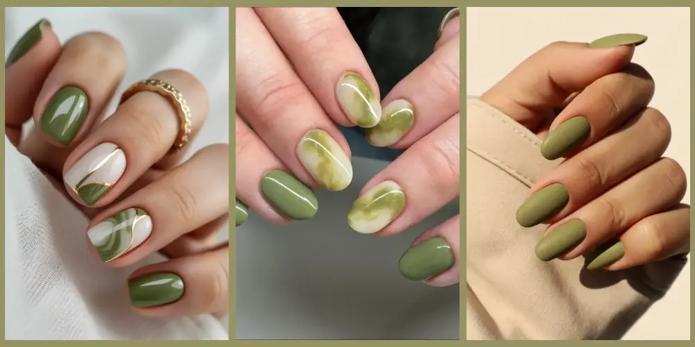 olive green nails for autumn