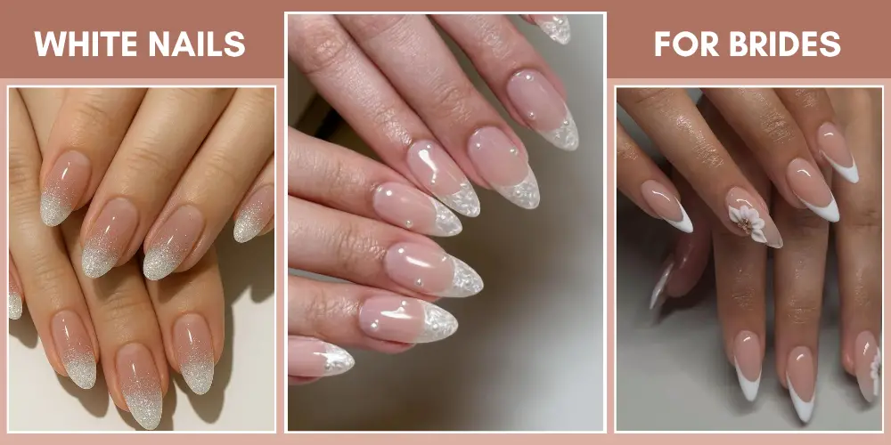white wedding nail ideas